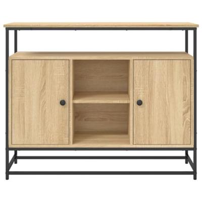 Dressoir 100x35x80 cm bewerkt hout sonoma eikenkleurig
