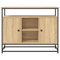 Dressoir 100x35x80 cm bewerkt hout sonoma eikenkleurig - thumbnail