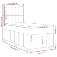 Boxspring met matras stof taupe 80x200 cm - thumbnail
