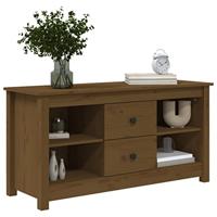 Tv-meubel 103x36,5x52 cm massief grenenhout honingbruin - thumbnail