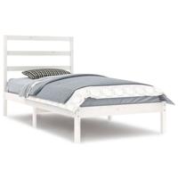 Bedframe zonder matras massief grenenhout wit 90x200 cm - thumbnail