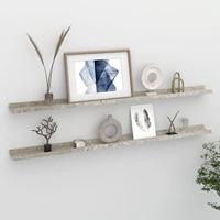 VidaXL Wandschappen 2 st 115x9x3 cm betongrijs - thumbnail