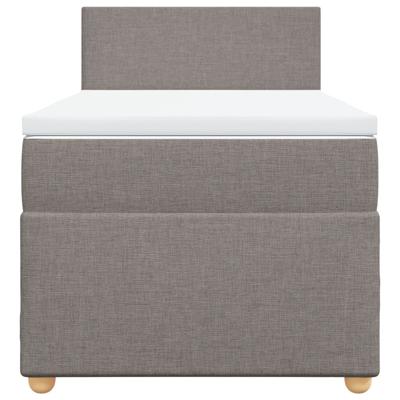 Boxspring met matras stof taupe 90x200 cm - thumbnail