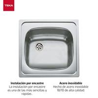 Wastafel met Eén Spoelbak Teka 3001 universo - thumbnail