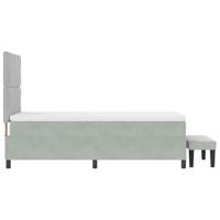 Boxspring bed met matras Lichtgrijs 100 x 200 cm Fluweel - thumbnail