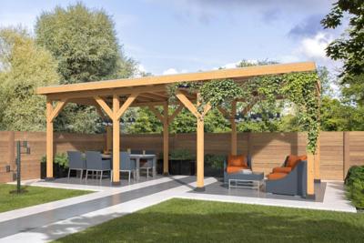 Red Class overkapping Zoutelande 750x330 cm incl. schroefpakket - Bouwpakket- Plat dak- - Tuindeco