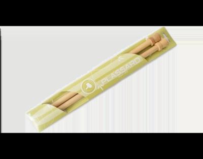 Bamboe breinaalden met knop 40 cm