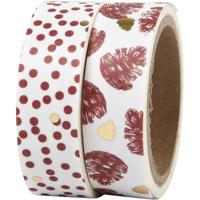 Vivi Gade Masking tape, denneappels en stippen - folie, b: 15 mm, 2x4 m/ 1 doos - thumbnail