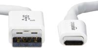 Amazon Basics USB-C to USB-A 3.1 Gen 2 Adapter Fast Charger Cable, 10Gbps High-Speed, USB-IF Certified, for Apple iPhone 15, iPad, Samsung Galaxy, Tablets, Laptops, 3 Foot, White - thumbnail