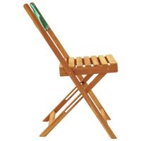 Bistrostoelen 2 st bladpatroon massief acaciahout en stof - thumbnail