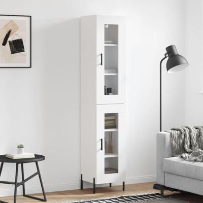 Hoge kast 34,5x34x180 cm bewerkt hout wit