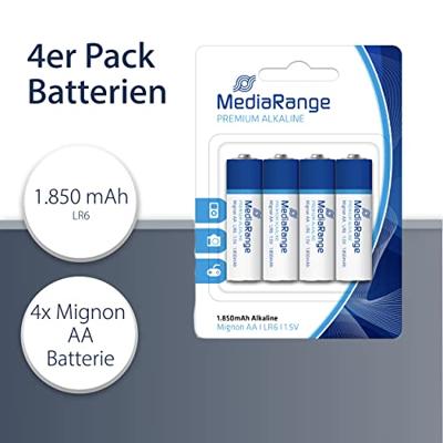 MediaRange MRBAT104 niet-oplaadbare batterij (1,5 V cilindrische basisbatterijen) Wit Blauw