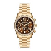 Michael Kors MK7276 Horloge Lexington Chrono staal goudkleurig-bruin 38 mm - thumbnail