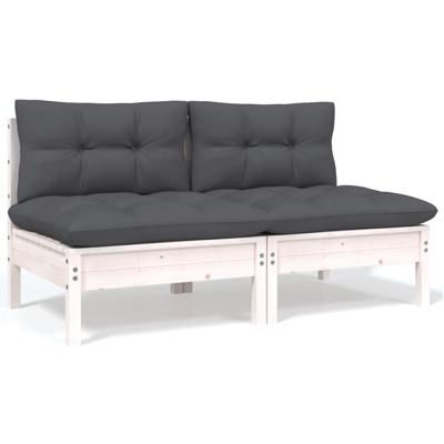 6-delige Loungeset met kussens massief grenenhout - thumbnail