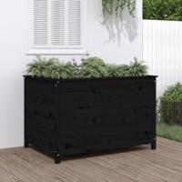 VidaXL Plantenbak verhoogd 119,5x82,5x78 cm massief grenenhout zwart - thumbnail