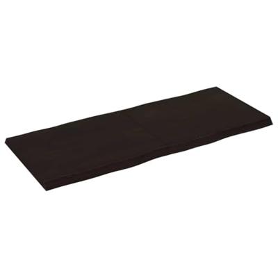 Tafelblad natuurlijke rand 120x50x(2-4)cm eikenhout donkerbruin
