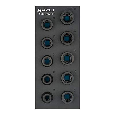 HAZET Krachtdopsleutelset 163-572/10 · 3/4 inch (20 mm) vierkant hol · Buiten-zeskant-profiel · 10-delig · 19 · 22 · 24 · 27 · 28 · 30 · 32 · 33 · 34 HAZET Krachtdopsleutelset 163-572/10 · 3/4 inch (20 mm) vierkant hol · Buiten-zeskant-profiel · 10-delig · 19 · 22 · 24 · 27 · 28 · 30 · 32 · 33 · 34