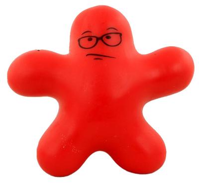 Jonotoys kneedfiguur Stress It junior 10 x 3 cm rood