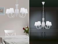 Trio Witte landelijke kroonluchterCortez 5-lichts 66cm - 110600531 - thumbnail