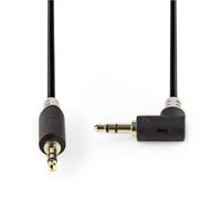 Stereo audiokabel | 3,5 mm male - 3,5 mm male haaks | 1,0 m | Antraciet - thumbnail