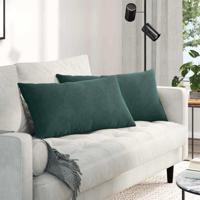 VidaXL Sofa kussens 2 stuks donkergroen 80 x 40 cm cordstof - thumbnail
