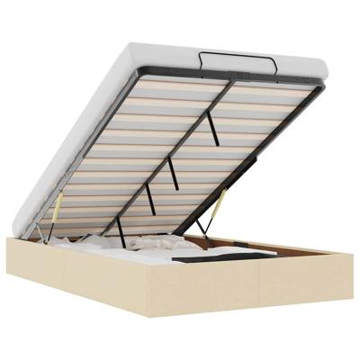 Bedframe zonder matras 120x190 cm stof crèmekleurig