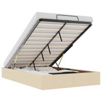 Bedframe zonder matras 120x190 cm stof crèmekleurig - thumbnail