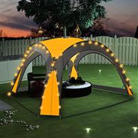 Partytent met LED en 4 zijwanden 3,6x3,6x2,3 m geel - thumbnail