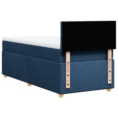 Boxspring met matras stof blauw 90x190 cm - thumbnail