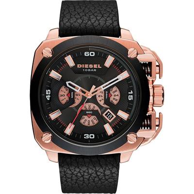 Diesel Heren BAMF chronograaf zwarte wijzerplaat zwart lederen horloge DZ7346 Diesel Heren BAMF chronograaf zwarte wijzerplaat zwart lederen horloge DZ7346
