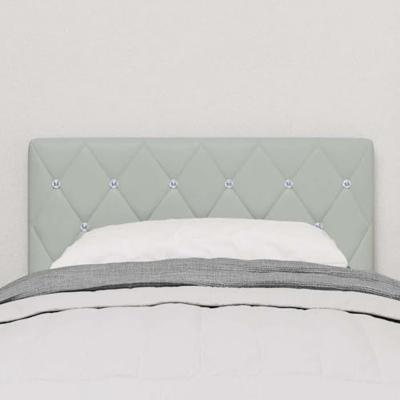 LED Hoofdbord met Kristalknop, Lichtgrijs, 80 cm, Velvet