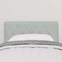 LED Hoofdbord met Kristalknop, Lichtgrijs, 80 cm, Velvet - thumbnail