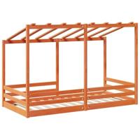 Kinderbed met bedhuis 80x200 cm massief grenenhout wasbruin - thumbnail