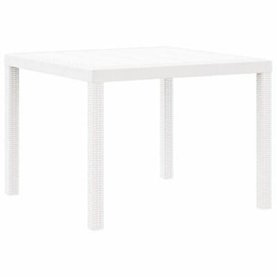 Tuintafel 100x100x73 cm poly rattan wit