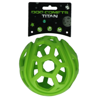 Dog Comets Titan - Ø11.5 cm - Treat hider - Hondenspeelgoed - Traktatiebal - Rubber - Hondenbal - Voor wilde Honden - Oranje - thumbnail