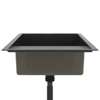 VidaXL Gootsteen handgemaakt roestvrij staal zwart - thumbnail