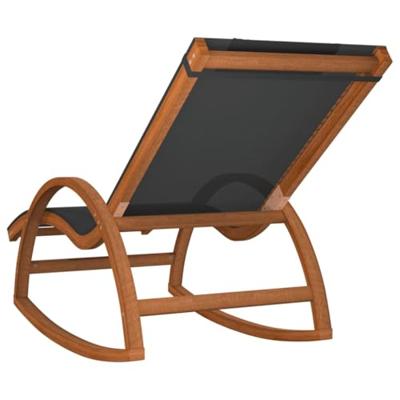 Schommelstoel textileen en massief populierenhout grijs