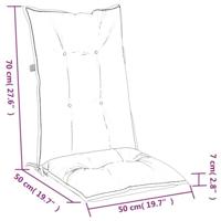 Stoelkussens 2 st hoge rug 120x50x7 cm stof gemêleerd antraciet - thumbnail