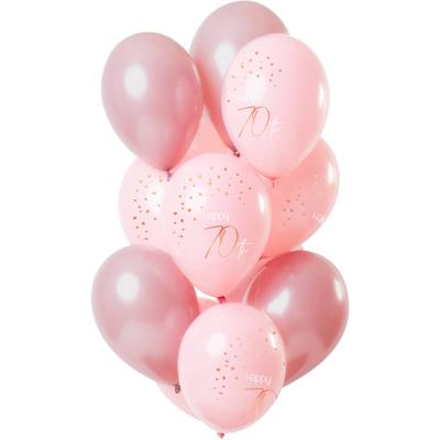 Ballonnen Set 70 Jaar Roze Premium - 12 Stuks
