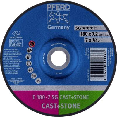 PFERD TOOLS 62917625 E 180-7 SG CAST+STONE Afbraamschijf gebogen Diameter 180 mm Boordiameter 22.23 mm Aluminium legering, Gietijzer, Giethuid, Beton, Titanium PFERD TOOLS 62917625 E 180-7 SG CAST+STONE Afbraamschijf gebogen Diameter 180 mm Boordiameter 22.23 mm Aluminium legering, Gietijzer, Giethuid, Beton, Titanium