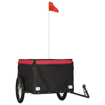 VidaXL Fietstrailer 45 kg ijzer zwart en rood VidaXL Fietstrailer 45 kg ijzer zwart en rood