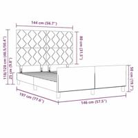 Bedframe met hoofdeinde Lichtgrijs 140 x 190 cm Fluweel - thumbnail