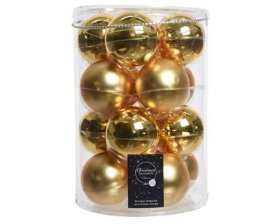 Kerstballen Glas Ø8cm Goud 16st