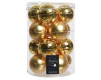 Kerstballen Glas Ø8cm Goud 16st - thumbnail