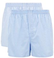 Hugo Boss Boxers wijd 2-pack blue ruit-streep - thumbnail