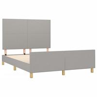 Bedframe zonder matras stof lichtgrijs 140x200 cm - thumbnail
