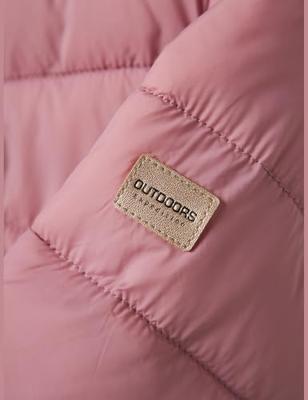 Donsjack met afneembare capuchon voor meisjes NAME IT, reflecterende details lila