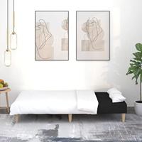 Slaapbank 2-zits stof zwart - thumbnail