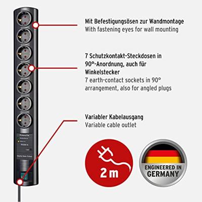 Brennenstuhl Primera-Tec DigiMaster 19.500A zwart 2m H05VV-F 3G1,5 - 1153300477