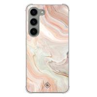 Samsung Galaxy S23 siliconen shockproof hoesje - Marmer waves - thumbnail